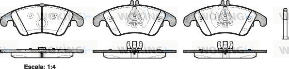 Комплект тормозных колодок дисковый тормоз WOKING P12043.00