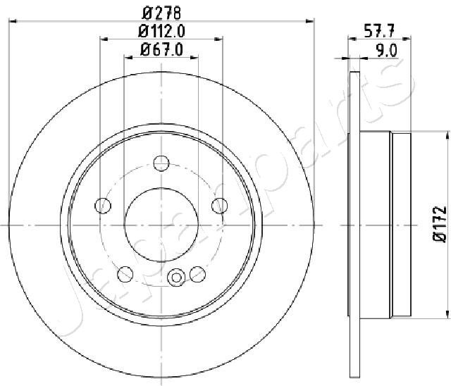 Тормозной диск JAPANPARTS DP-0508