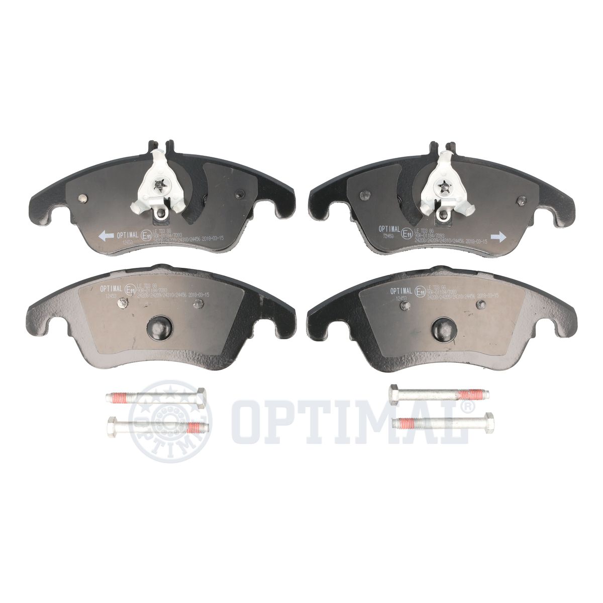 Комплект тормозных колодок дисковый тормоз OPTIMAL BP-12453