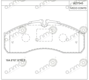 Комплект тормозных колодок дисковый тормоз ASIMCO KD7545