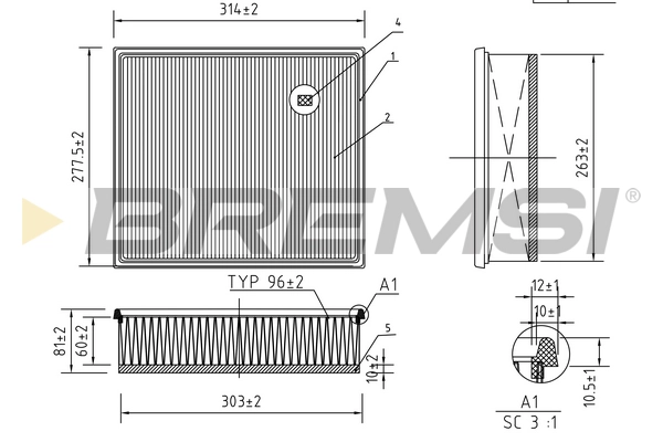 Воздушный фильтр BREMSI FA1253