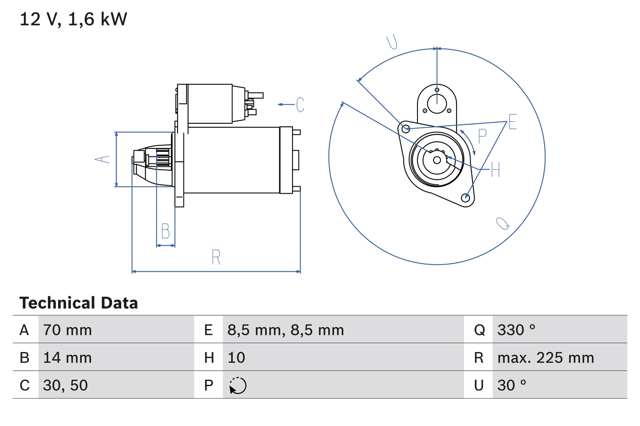 Стартер BOSCH 0 986 021 260