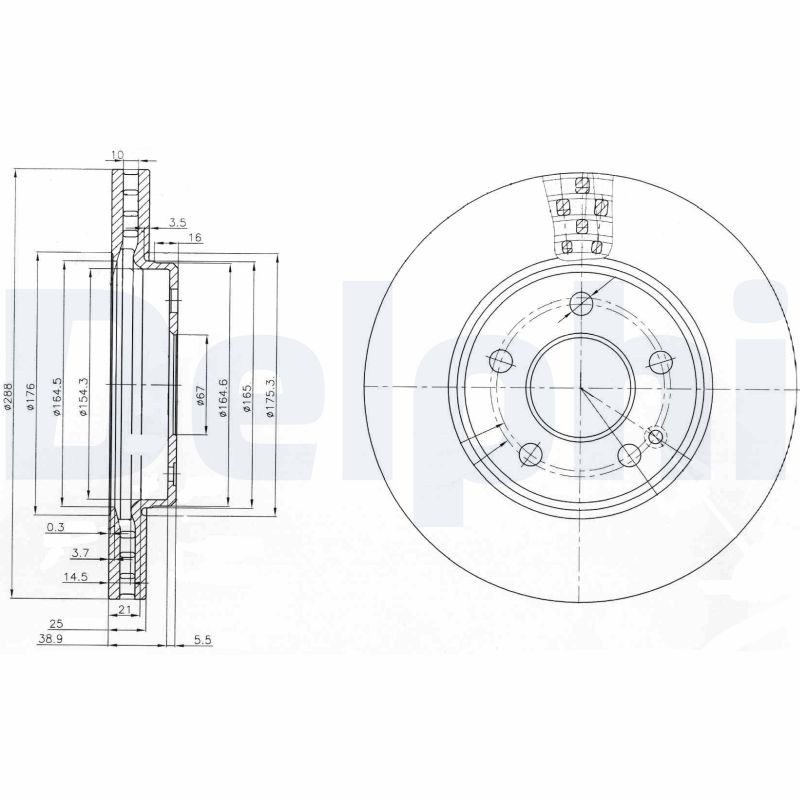 Тормозной диск DELPHI BG3909