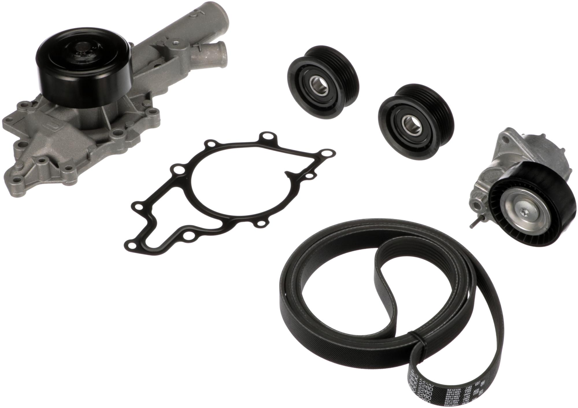 Водяной насос + комплект ручейковых ремней micro-v kit GATES KP26PK2260-1