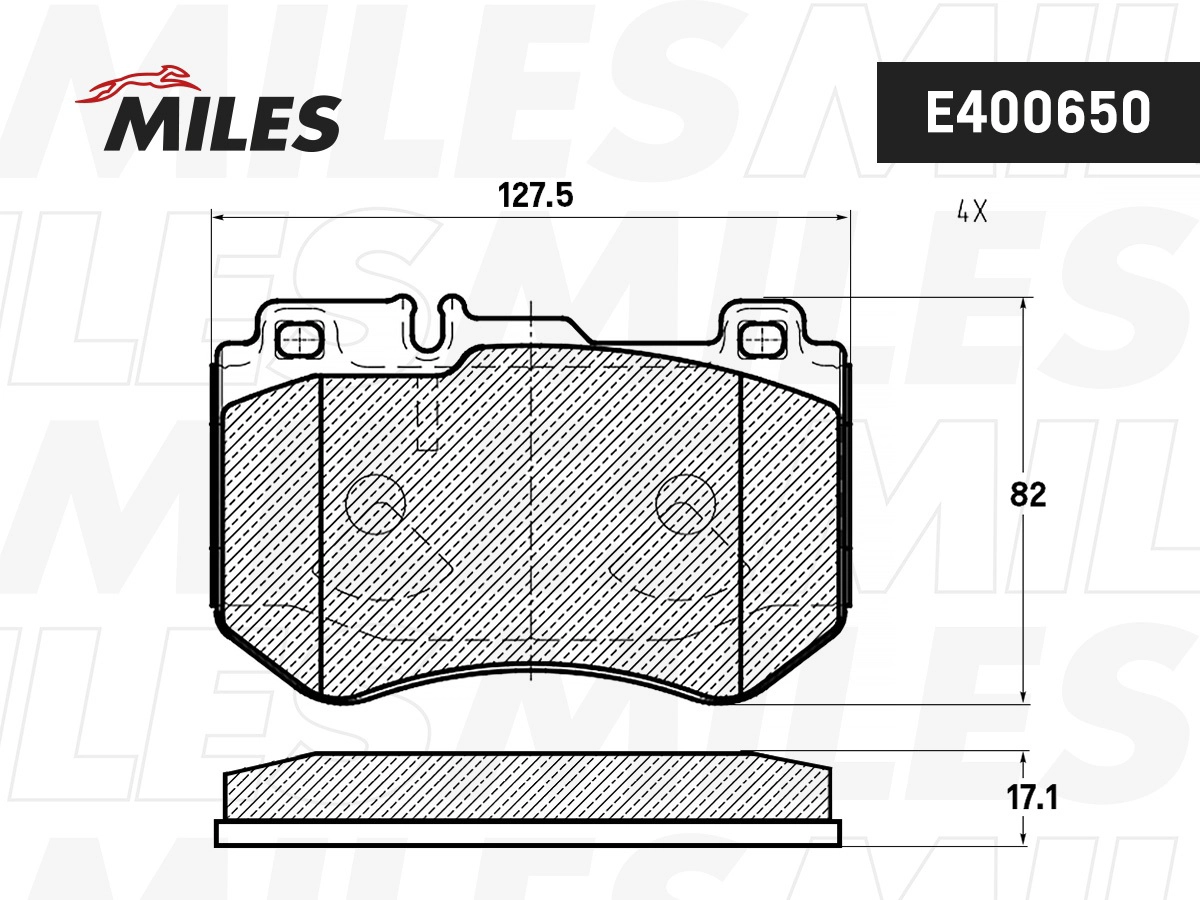 Комплект тормозных колодок дисковый тормоз MILES E400650