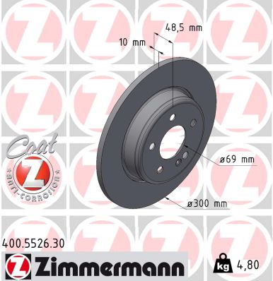 Тормозной диск formula s ZIMMERMANN 400.5526.30