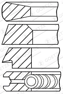 Комплект поршневых колец GOETZE ENGINE 08-178807-00