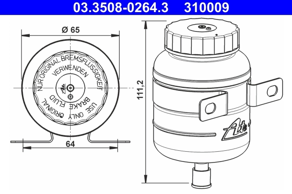 Компенсационный бак тормозная жидкость ATE 03.3508-0264.3