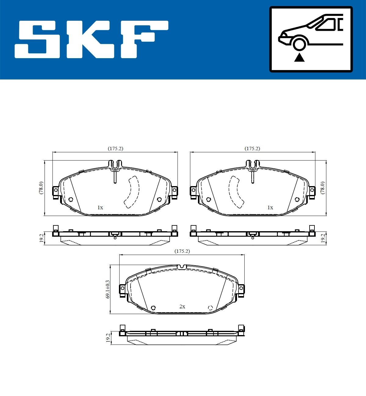 Комплект тормозных колодок дисковый тормоз SKF VKBP 80530