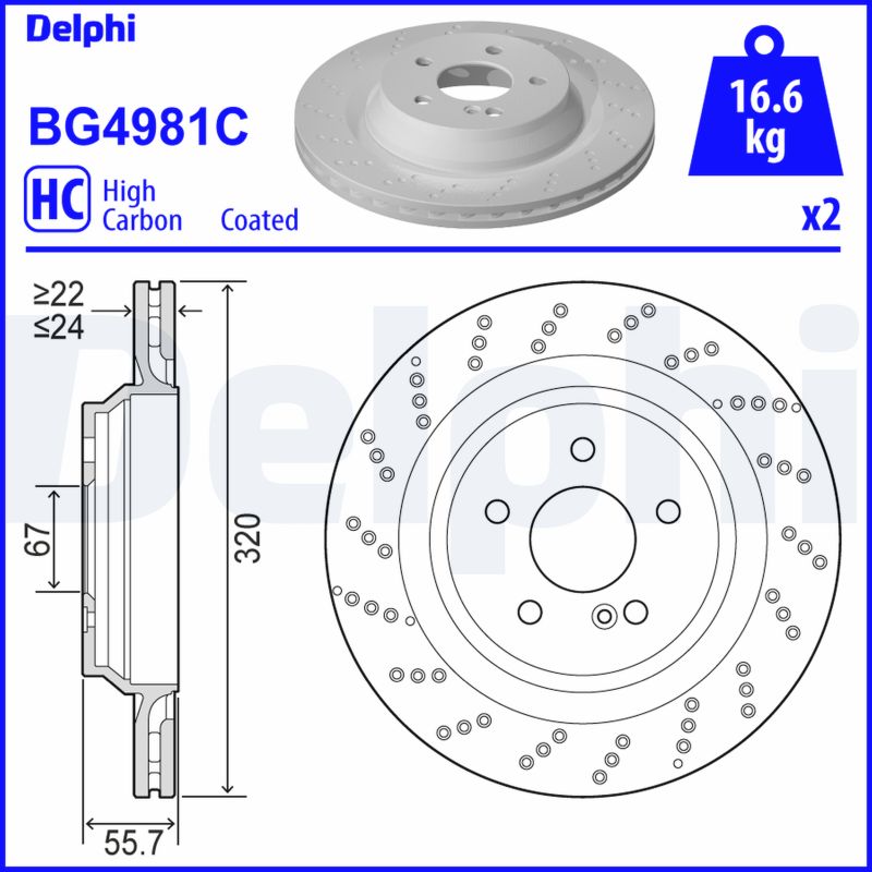 Тормозной диск DELPHI BG4981C