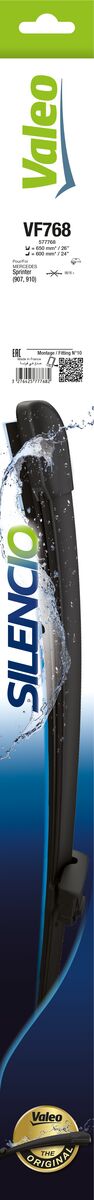 Щетка стеклоочистителя silencio flat blade set VALEO 577768
