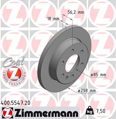 Тормозной диск coat z ZIMMERMANN 400.5547.20