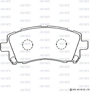 Комплект тормозных колодок дисковый тормоз ADVICS SN855