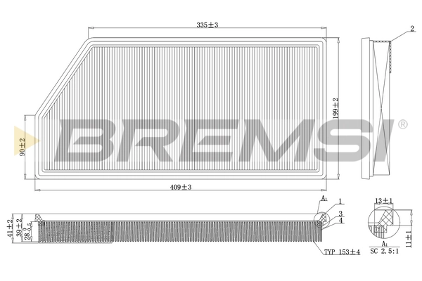 Воздушный фильтр BREMSI FA1093
