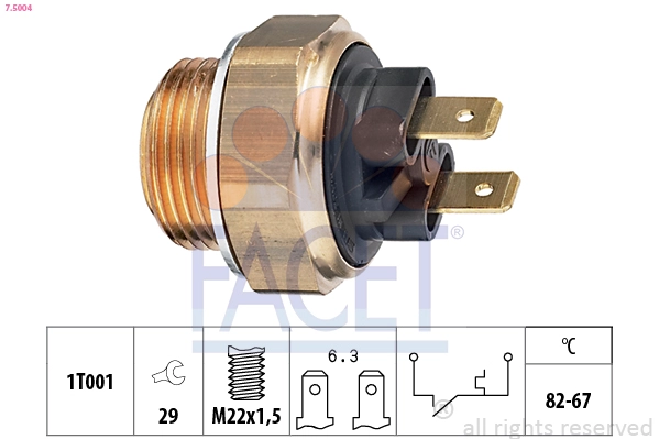 Термовыключатель вентилятор радиатора made in italy - oe equivalent FACET 7.5004