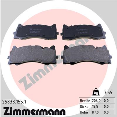 Комплект тормозных колодок дисковый тормоз ZIMMERMANN 25838.155.1
