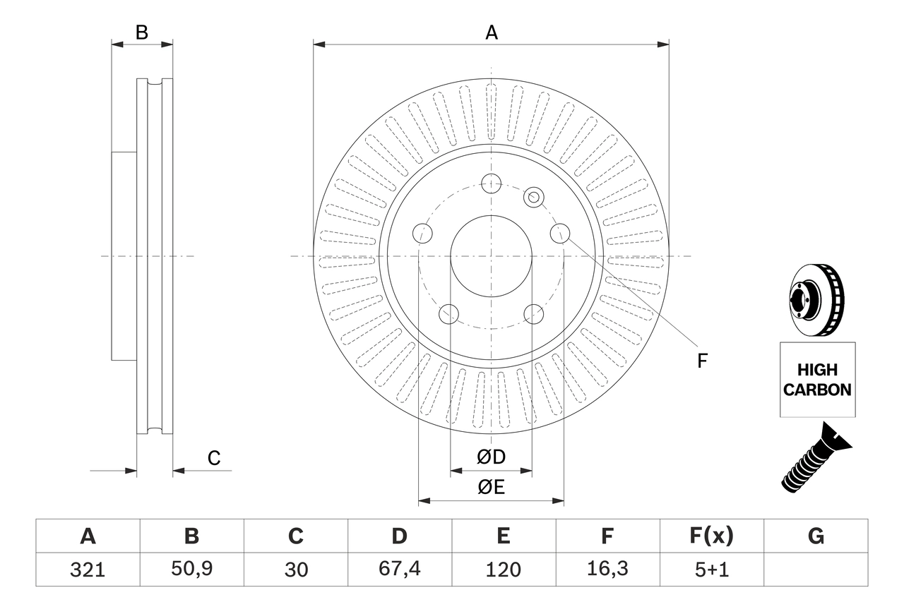 Тормозной диск BOSCH 0 986 479 C16