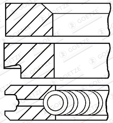 Комплект поршневых колец GOETZE ENGINE 08-176600-00
