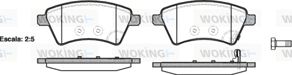 Комплект тормозных колодок дисковый тормоз WOKING P13153.01