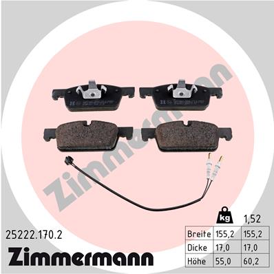 Комплект тормозных колодок дисковый тормоз ZIMMERMANN 25222.170.2