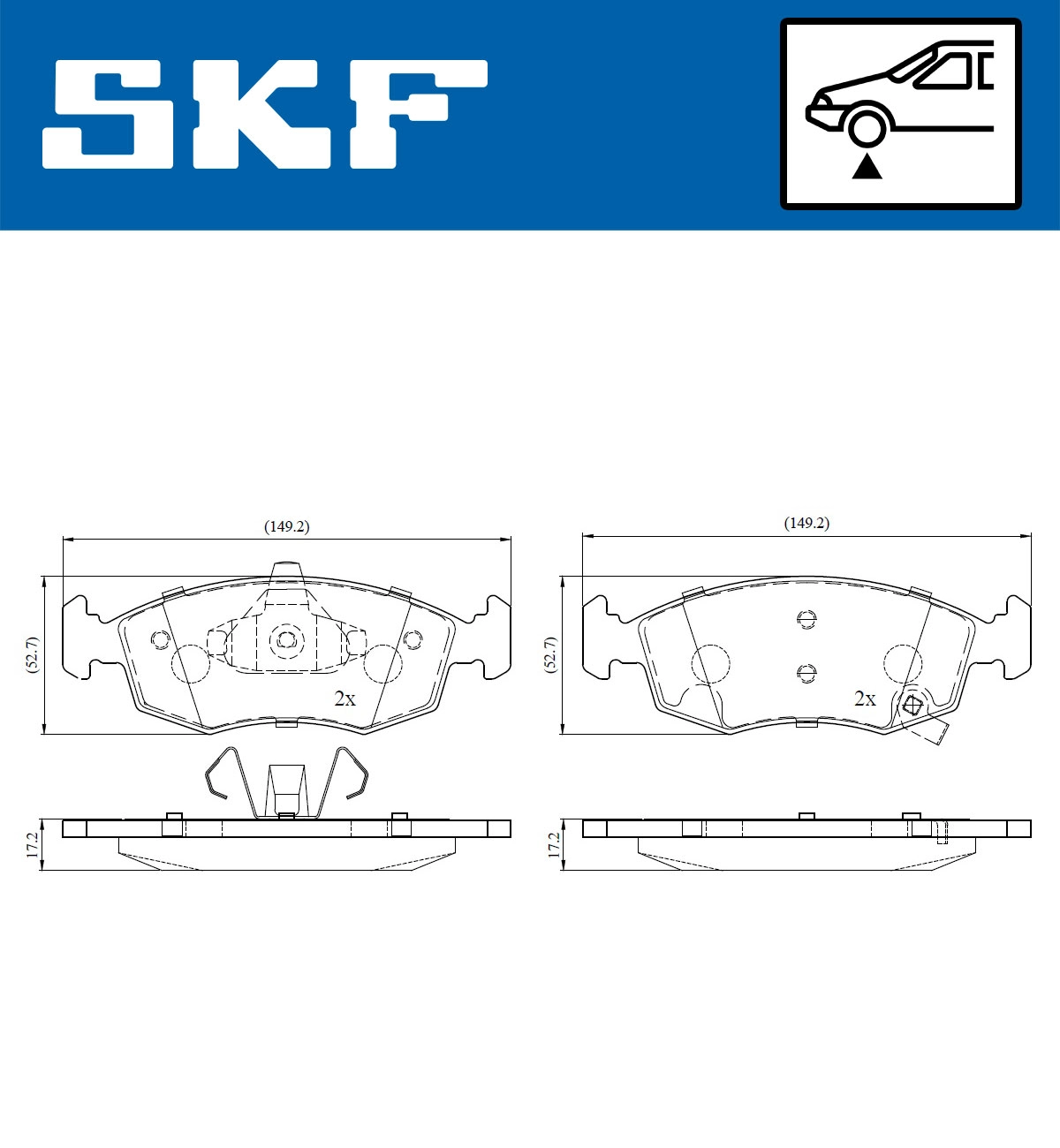 Комплект тормозных колодок дисковый тормоз SKF VKBP 80236 A