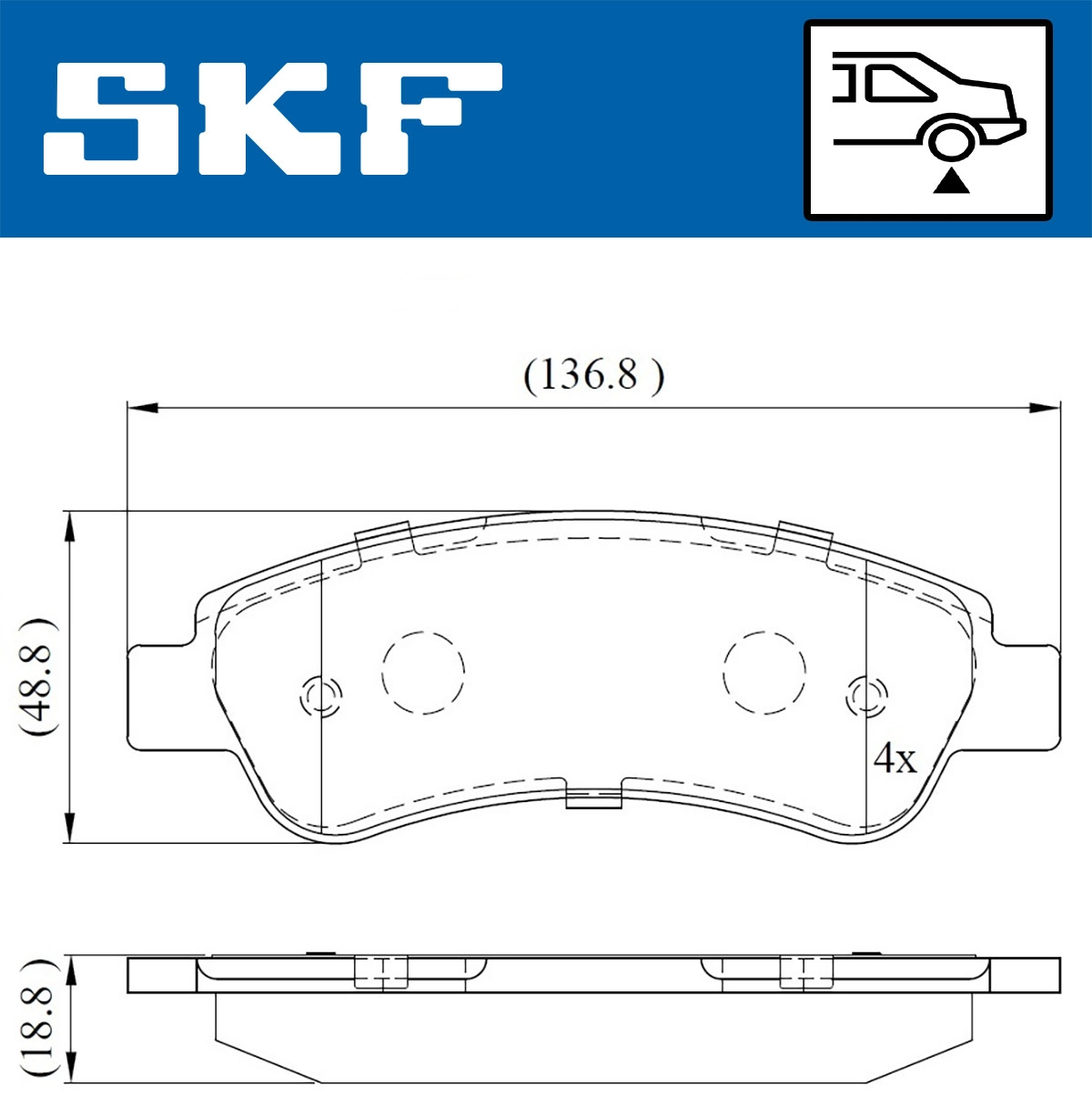 Комплект тормозных колодок дисковый тормоз SKF VKBP 90045