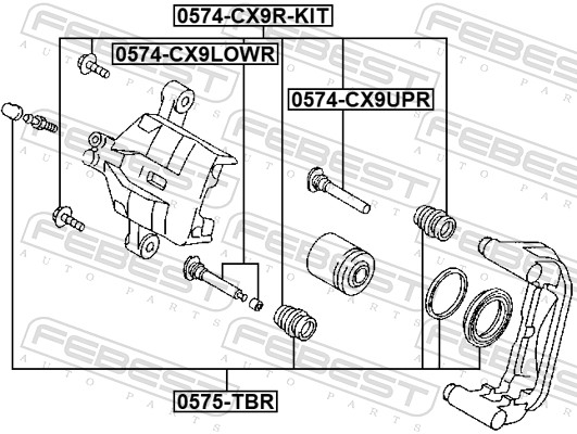 Комплект направляющей гильзы FEBEST 0574-CX9R-KIT