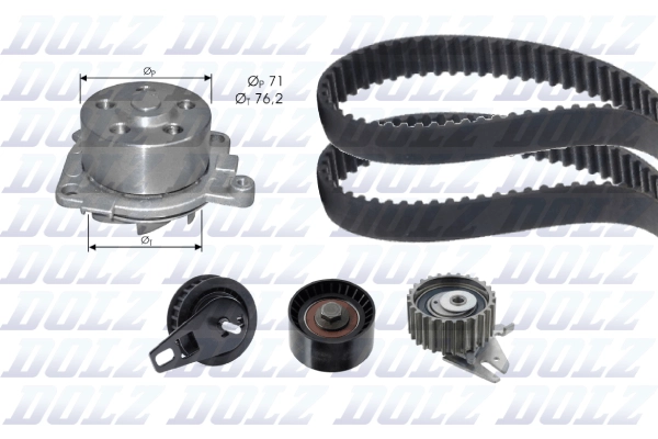 Водяной насос + комплект зубчатого ремня DOLZ KD181