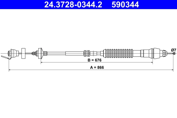 Трос управление сцеплением ATE 24.3728-0344.2