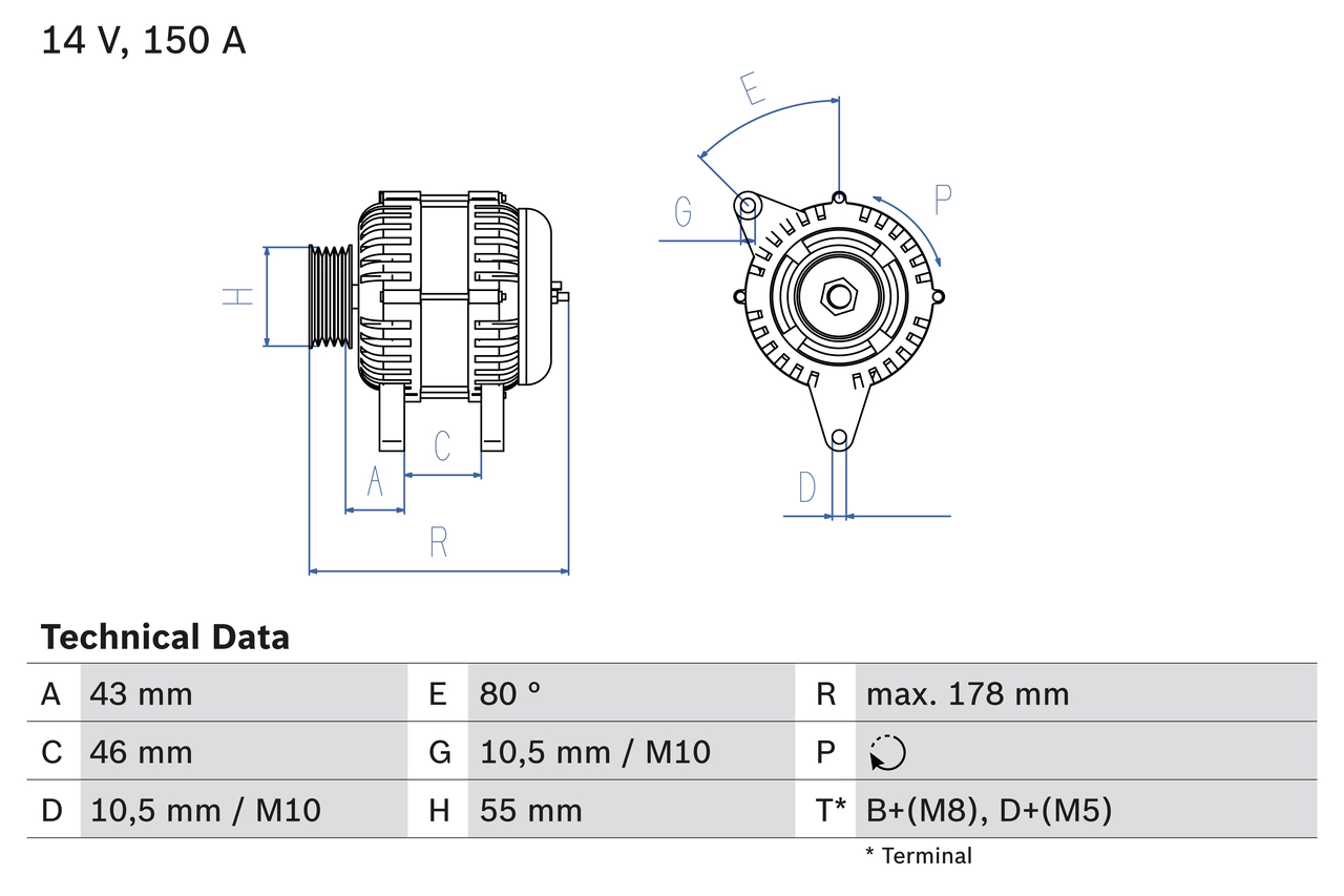 Генератор BOSCH 0 986 041 930