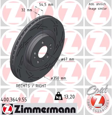 Тормозной диск black z ZIMMERMANN 400.3649.55