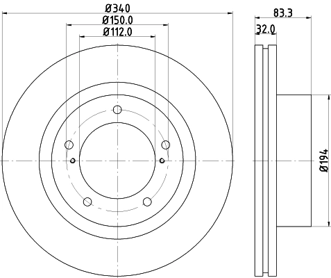Тормозной диск pro HELLA/BEHR/PAGID 8DD 355 116-551