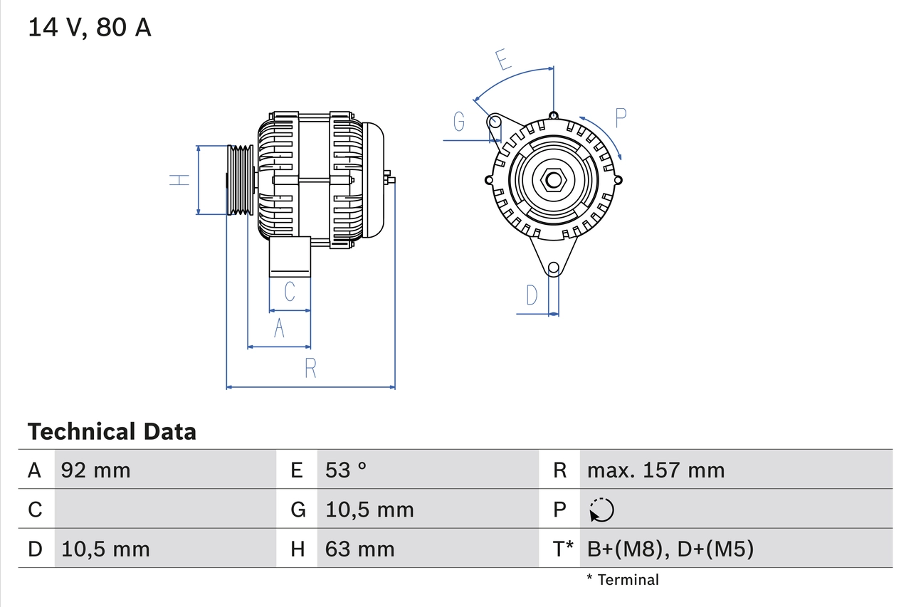 Генератор BOSCH 0 986 039 300