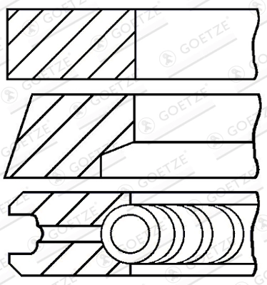 Комплект поршневых колец GOETZE ENGINE 08-124800-00