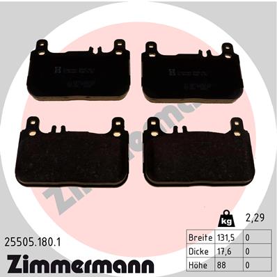 Комплект тормозных колодок дисковый тормоз ZIMMERMANN 25505.180.1