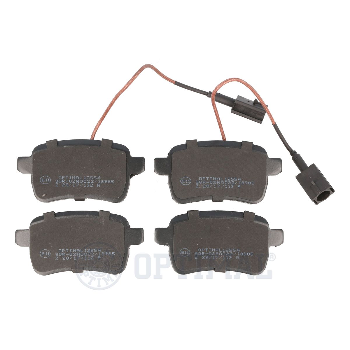 Комплект тормозных колодок дисковый тормоз OPTIMAL BP-12554