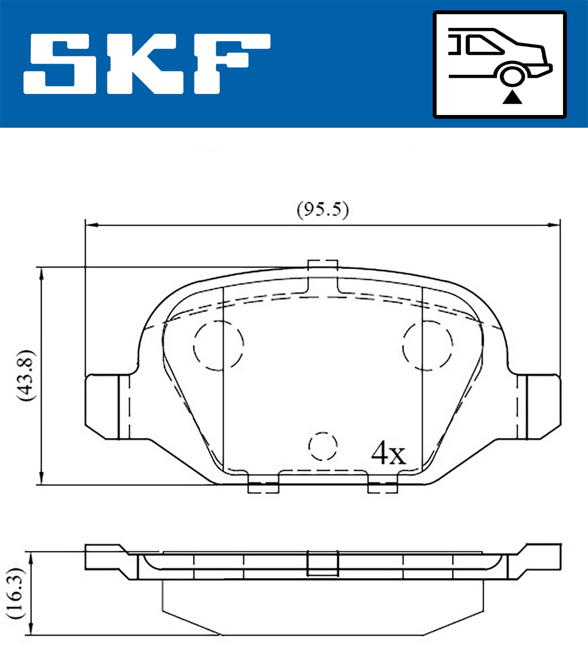Комплект тормозных колодок дисковый тормоз SKF VKBP 90472