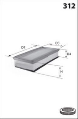 Воздушный фильтр MECAFILTER ELP9477