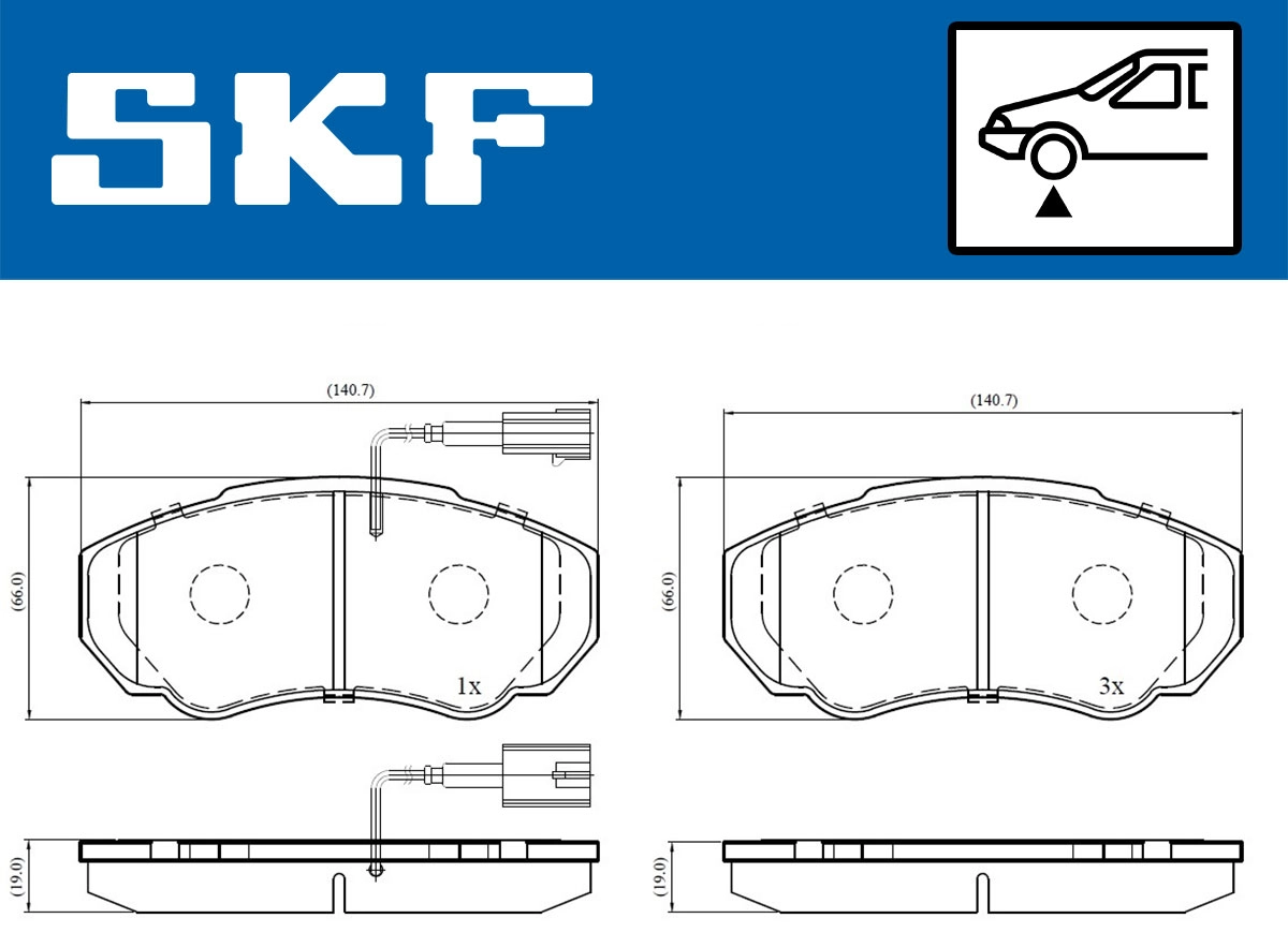 Комплект тормозных колодок дисковый тормоз SKF VKBP 80273 E