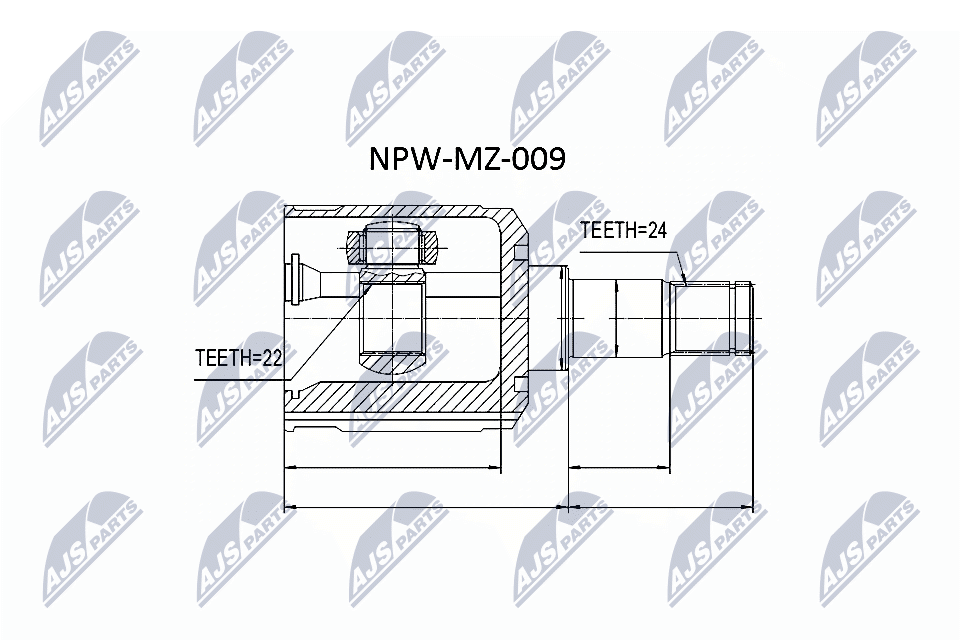 Шарнирный комплект приводной вал NTY NPW-MZ-009