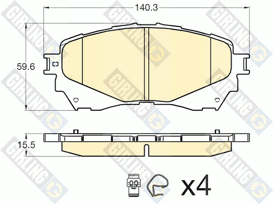 Комплект тормозных колодок дисковый тормоз GIRLING 6135806