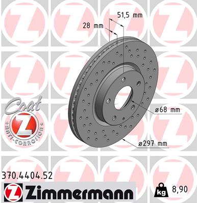 Тормозной диск sport brake disc z ZIMMERMANN 370.4404.52