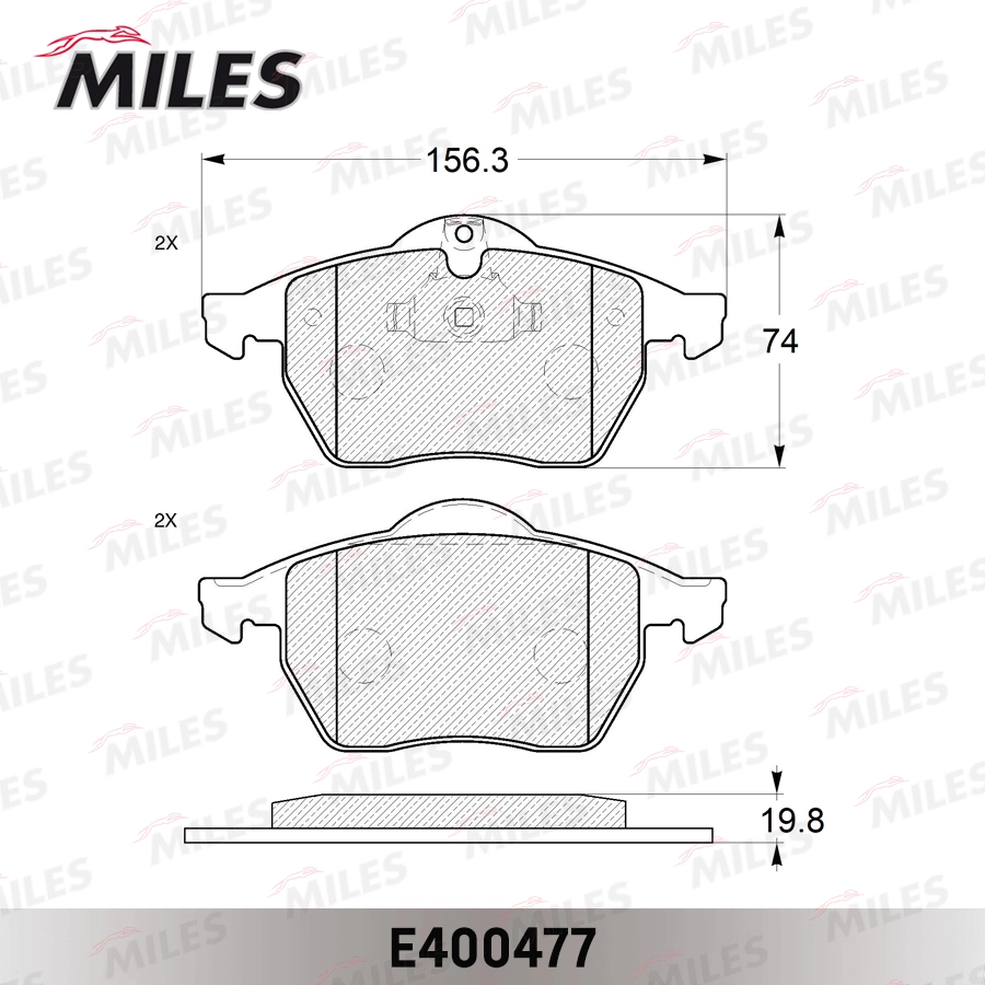 Комплект тормозных колодок дисковый тормоз MILES E400477