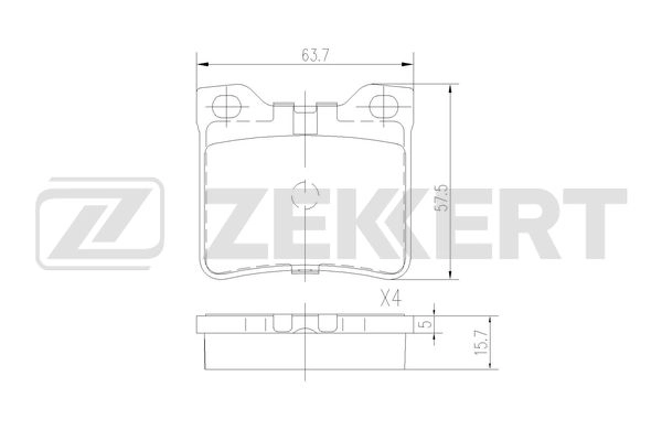 Комплект тормозных колодок дисковый тормоз ZEKKERT BS-2887