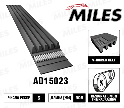 Поликлиновой ремень MILES AD15023