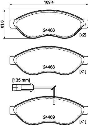 Комплект тормозных колодок дисковый тормоз HELLA/BEHR/PAGID 8DB 355 044-451