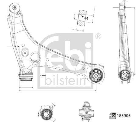 Рычаг независимой подвески колеса подвеска колеса FEBI BILSTEIN 185905