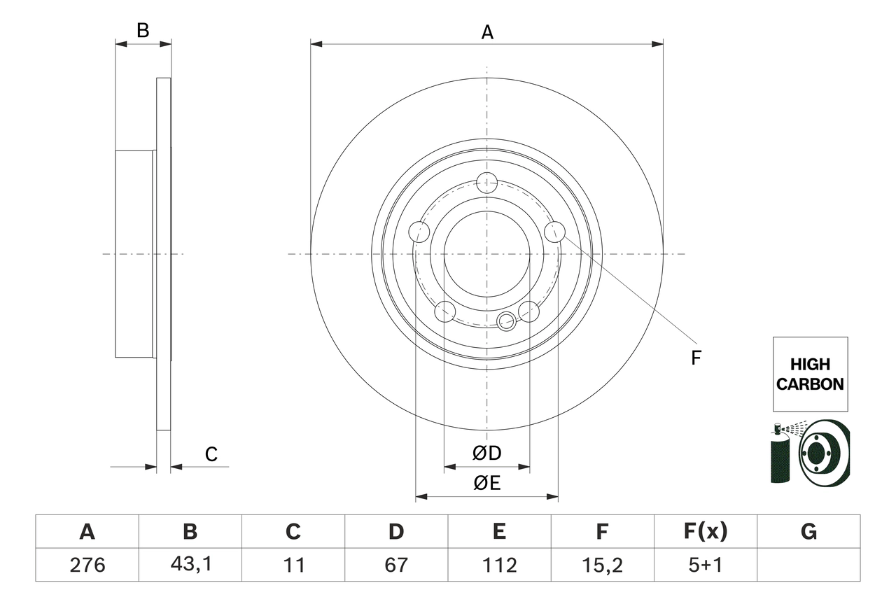 Тормозной диск BOSCH 0 986 479 H60