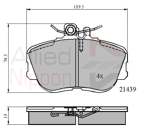 Комплект тормозных колодок дисковый тормоз anl braking ALLIED NIPPON ADB0503