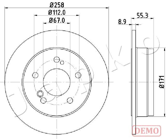 Тормозной диск JAPKO 610504C
